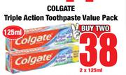 Colgate Triple Action Toothpaste Value Pack-2 x 125ml
