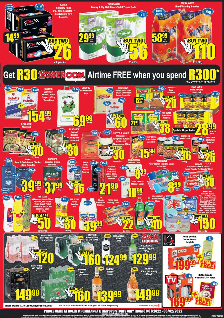 Boxer Super Store Mpumalanga & Limpopo : Specials (31 January - 06 ...