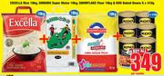Excella Rice 10Kg,Shibobo Super Maize 10Kg,Snowflake Flour 10K,Koo Baked Beans 6 x 410g-Per Combo