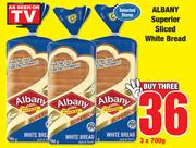Albany Superior Sliced White Bread-3 x 700g