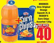 Brookes Oros Original Orange Squash 2L & Heider's Corn Chips Assorted 125g-Per Combo