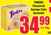 Tinkies Flavoured Sponge Cake Assorted-6 x 45g