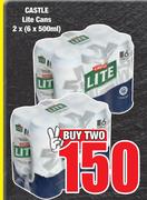 Castle Lite Cans-2 x 6 x 500ml