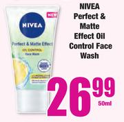 Nivea Perfect & Matte Effect Oil Control Face Wash-50ml
