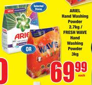 Ariel Hand Washing Powder 2.7kg/ Fresh Wave Hand Washing Powder 3kg Each