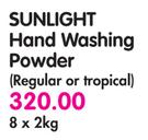 Sunlight Hand Washing Powder(Regular or Tropical)-8 x 2kg