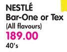 Nestle Bar-One Or Tex (All Flavours) - 40's