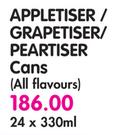 Appletiser / Grapetiser / Peartiser Cans (All Flavours) - 24 x 330ml