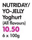Nutriday/Yo-Jelly Yoghurt(All Flavours)-6 x 100gm
