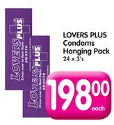 Lovers Plus Condoms Hanging Pack-24 x 3's