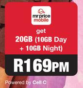 Mr Price Mobile 20GB (10GB Day + 10GB Night) Data