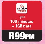 Mr Price Mobile 100 minutes + 1GB Data