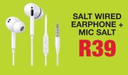 Salt Wired Earphone + Mic Salt