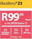 Blackberry Z3-On My MTNChoice 25