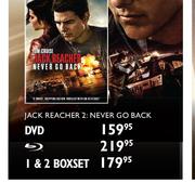 Jack Reacher 2: Never Go Back Blu-Ray DVDs