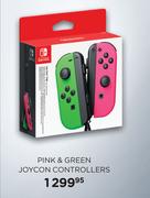 Nintendo Switch Pink & Green Joycon Controllers