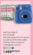 Instax Mini 9 Camera With Kits 4 Film Refills-Each