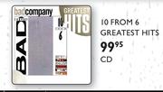 Bad Company 10 From 6 Greatest Hits CD