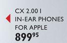 Sennheiser CX 2.00 I In-Ear Phones For Apple