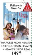 Miracles From Heaven+90 Minutes In Heaven+Heaven Is For Real Movie DVD