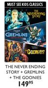 The Never Ending Story+Gremlins+The Goonies Movie DVD