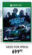 Need For Speed Gaming For XBOX One