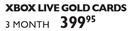 Xbox Live Gold Card 3 Months
