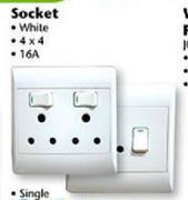 Socket Single White 4x4 16A A0011148