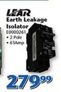Lear Earth Leakage Isolator 2 Pole 63Amp E0000261