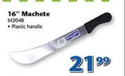 16" Machete Plastic Handle M204B
