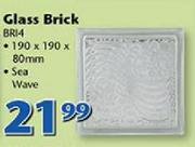 Glass Brick Sea Wave 190x190x80mm BRI4