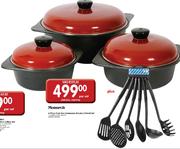 Monarch 6 Piece Coast Iron Cookware Set Plus Utensil Set