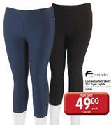 Endurance Ladies Cottan Stretch 3/4 Gym Tights