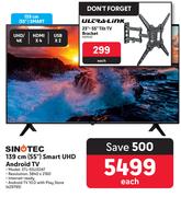 Sinotech 55"(135cm) Smart UHD Android TV STL-55U20AT