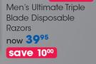 Supermax Men's Ultimate Triple Blade Disposable Razors-Each