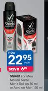 Shield For Men Motion Sense Men's Roll On-50ml Or Aero On Men-150ml Each