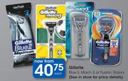 Gillette Blue II, Mach 3 Or Fusion Razors-Each