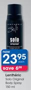 Lentheric Solo Original Body Spray-150ml