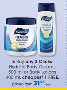 Clicks Hydrate Body Creams-500ml Or Body Lotions-400ml Each