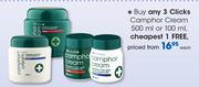 Clicks Camphor Cream-500ml Or 100ml Each