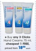 Clicks Hand Creams-75ml Each