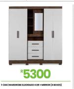 Eldorado 4DR + Mirror (4 Boxes) Wardrobe