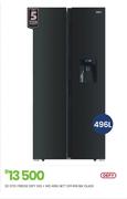 Defy 496L Nett SxS + WD BLK Glass Fridge 20-576