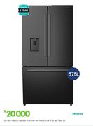Hisense 575L NETT Blk SSFrench DR Fridge H760FSB-WD 20-581 