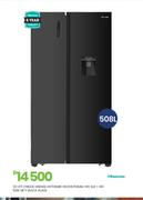 Hisense 508L Nett Black Glass SxS + WD Fridge H670SMIB-WD/H670SMIA-WD 20-471       