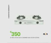 Alva 2 Burner S/Steel Gas Stove GCS04 21-518