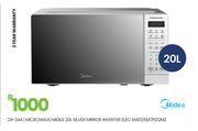 Midea 20L Silver Mirror Inverter Elec Microwave EM20/EM7P012MZ 24-244