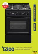 Univa 4 Burner Compact Full Gas 60X60 Stove 21-550
