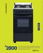 Obac 4 Burner Compact Full Gas 50X50 OB500G/S Full Gas 76X60 OB760G S Matt BLK Stove 21-582