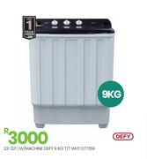 Defy 9Kg T/T WHT W/Machine DTT169 22-321